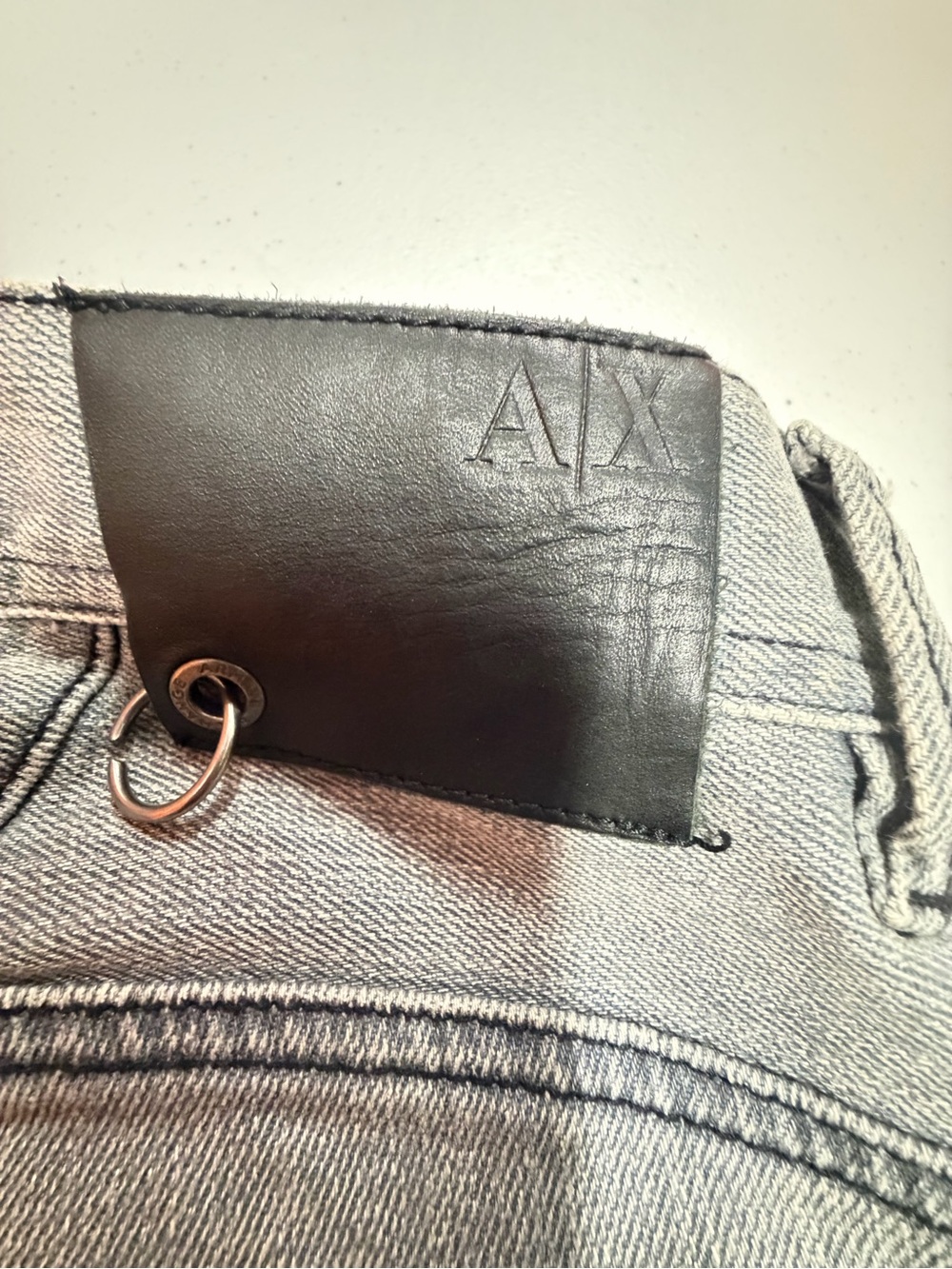 A|X Armani Exchange Jeans sz 33 Gray Wash Z
Pockets Y2K Moto Designer Denim
B329